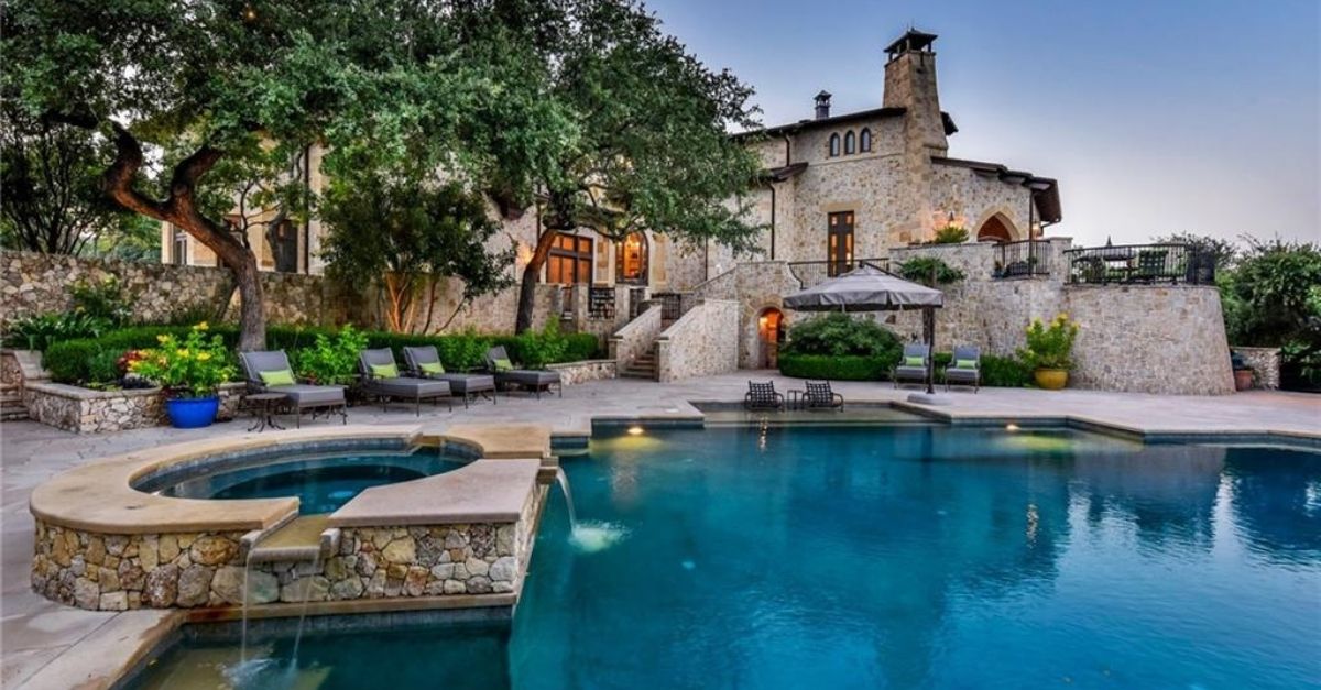 2401 Portofino Ridge Drive in Austin Texas Whimsical Castle pool