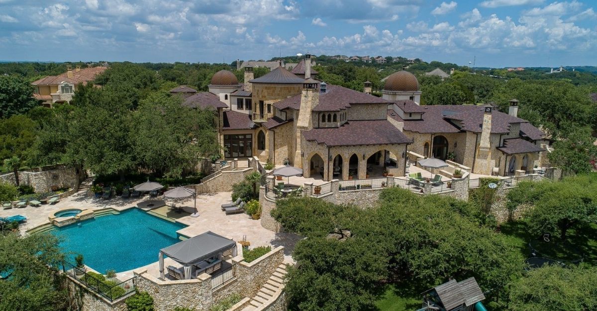 2401 Portofino Ridge Drive in Austin Texas Whimsical Castle exterior