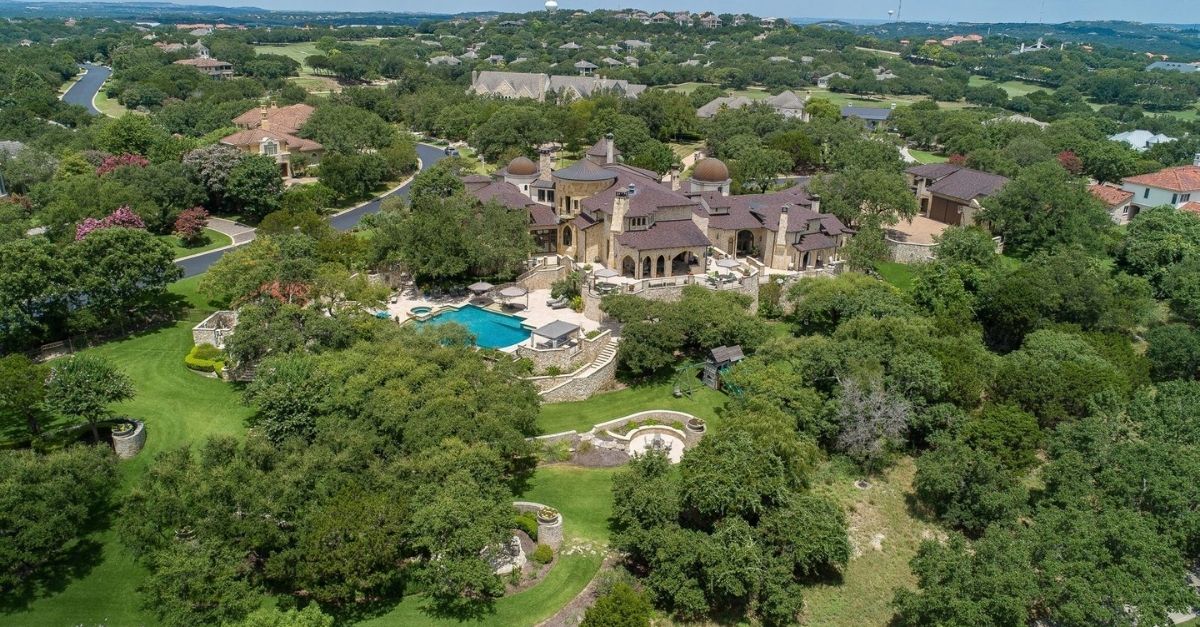 2401 Portofino Ridge Drive in Austin Texas Whimsical Castle exterior