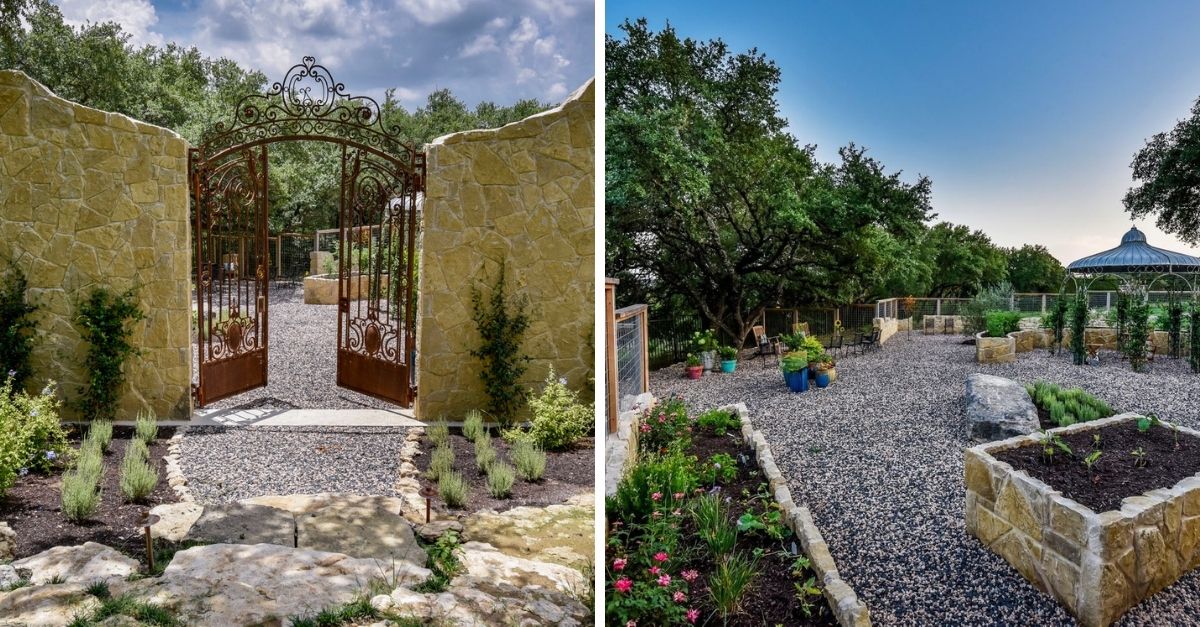 2401 Portofino Ridge Drive in Austin Texas Whimsical Castle exterior garden