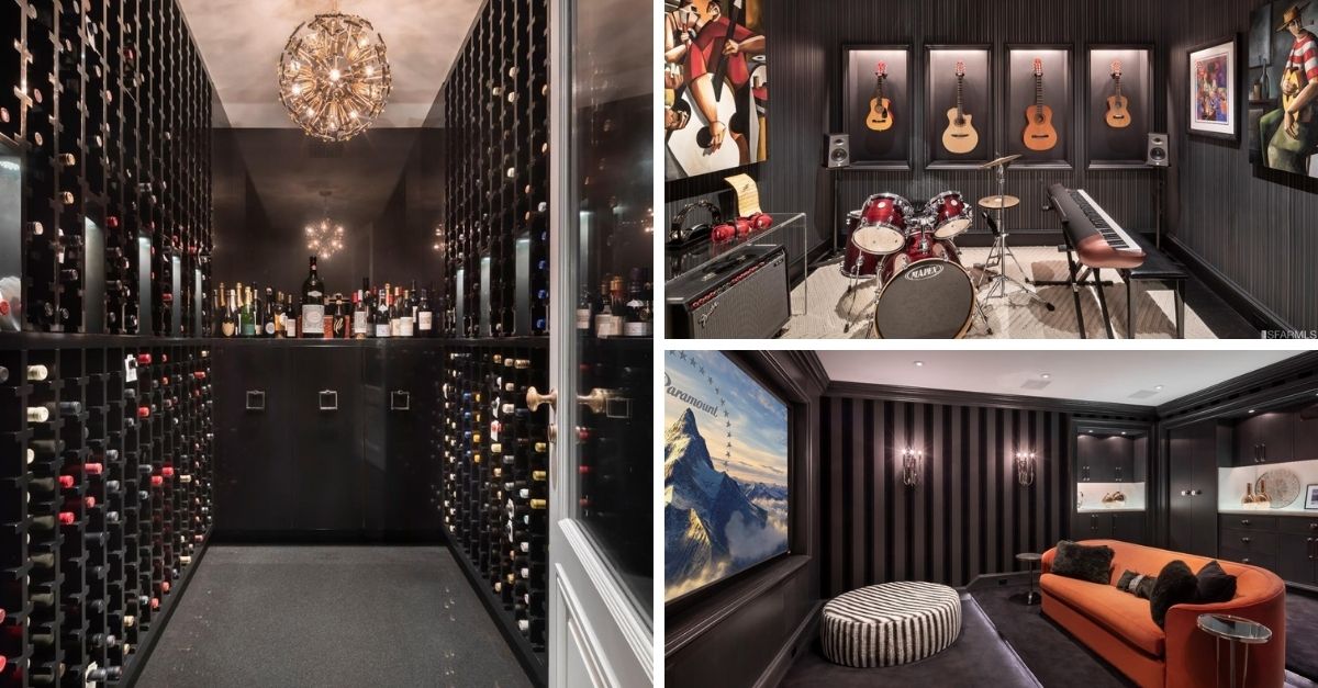 17 Presidio Terrace, San Francisco wine cellar music room movie theater