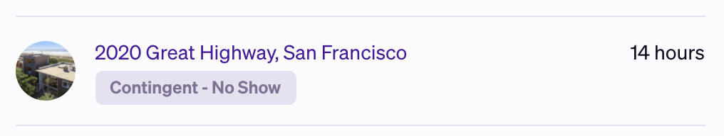 Image of contingent home listing marked as contingent - no show