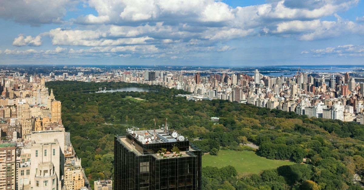 Central Park view from penthouse apartment