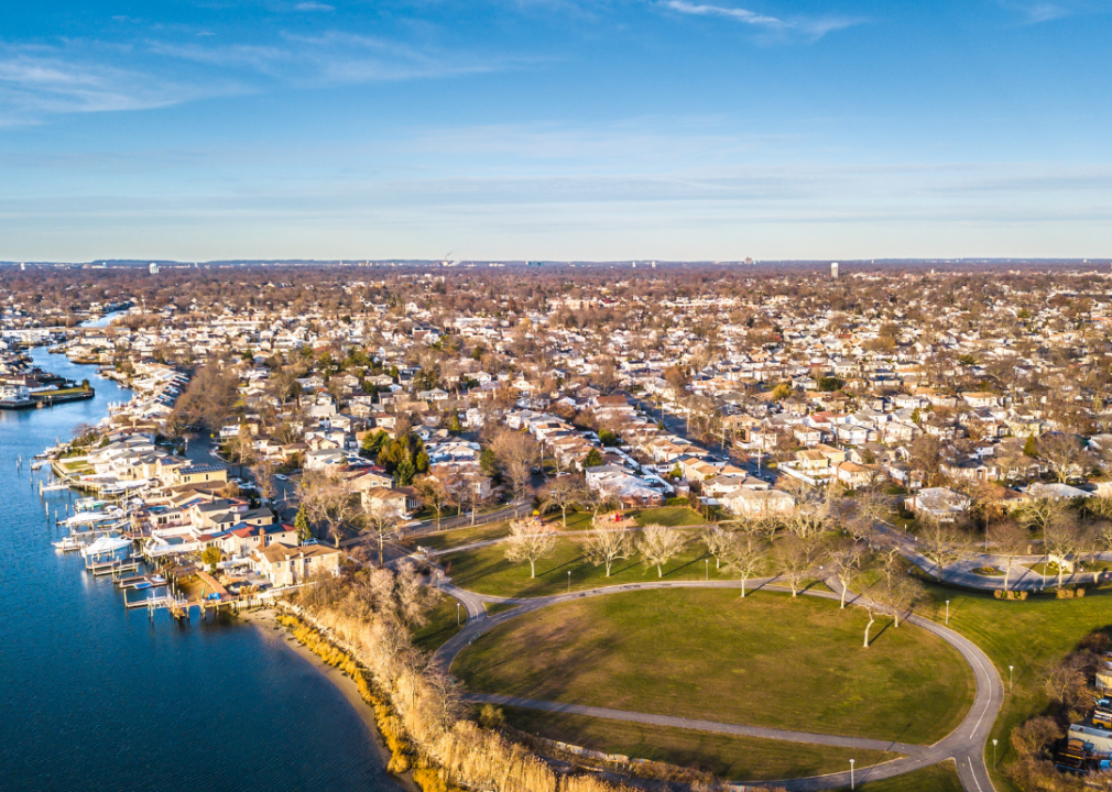 Aerial photo of homes in Long Island New York