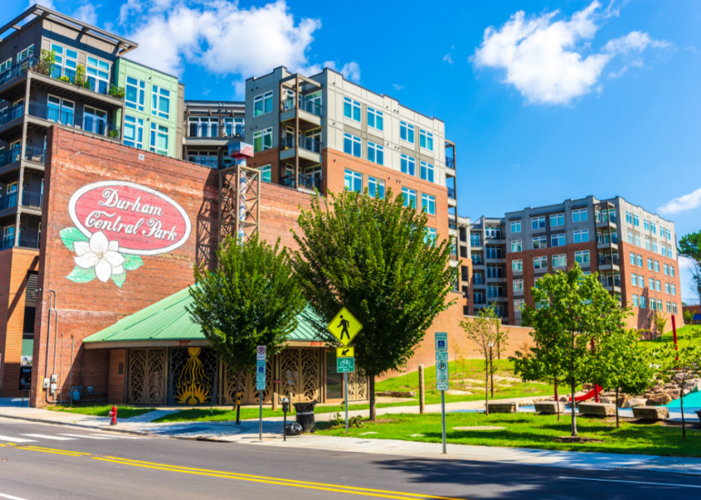 Old factory style apartment building in Raleigh Durham