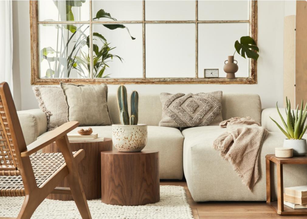 Cozy living room with neutral colors