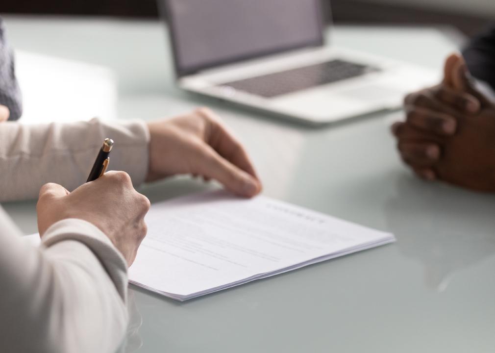 Signing a contract
