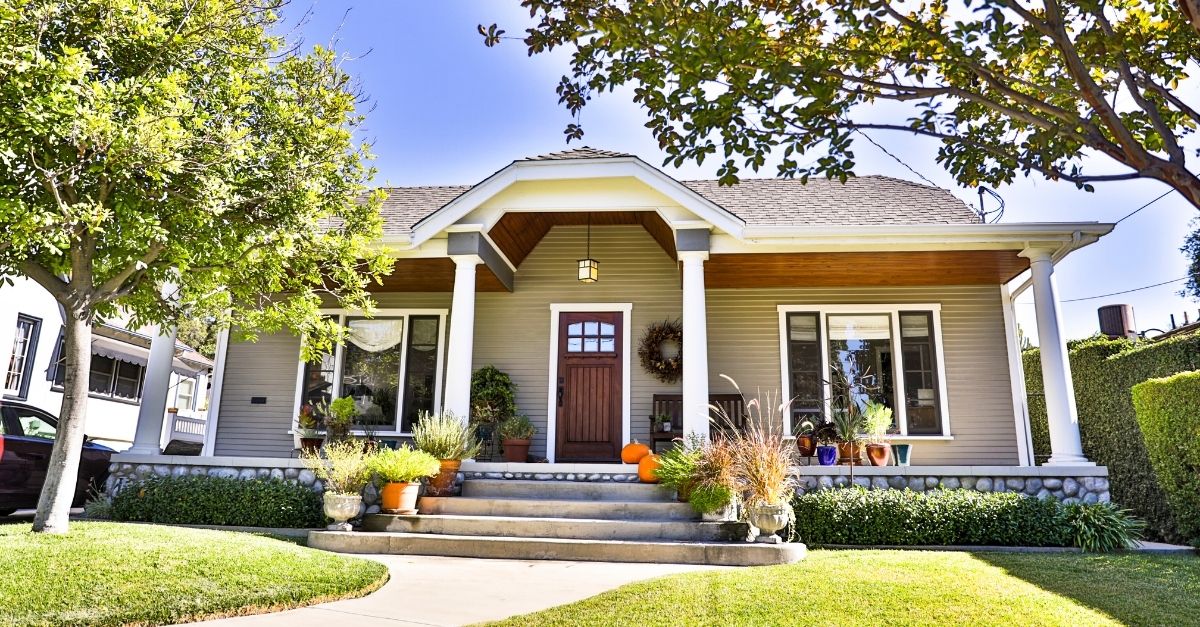 Green craftsman style house