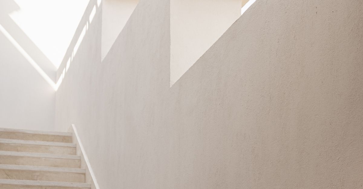 White concrete stairway