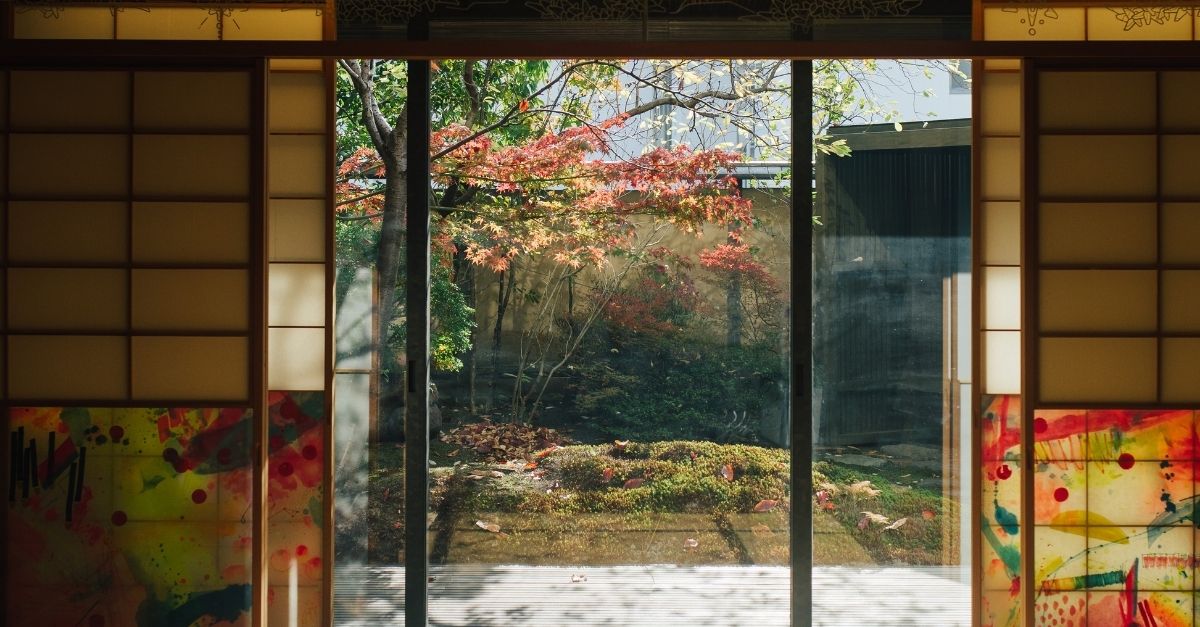 Glass door leading to garden