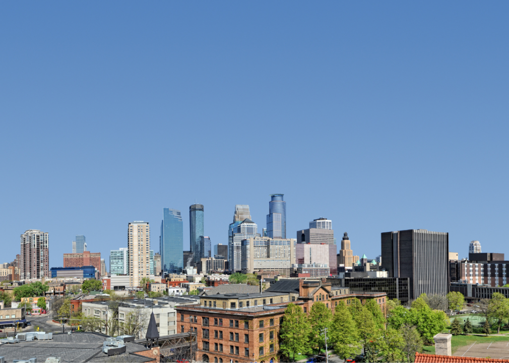Urban skyline of Minneapolis, Minnesota.