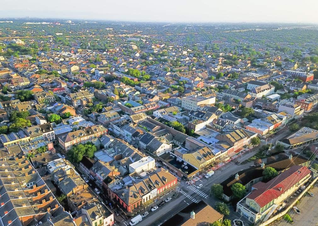Aerial view of New Orleans, Louisiana.