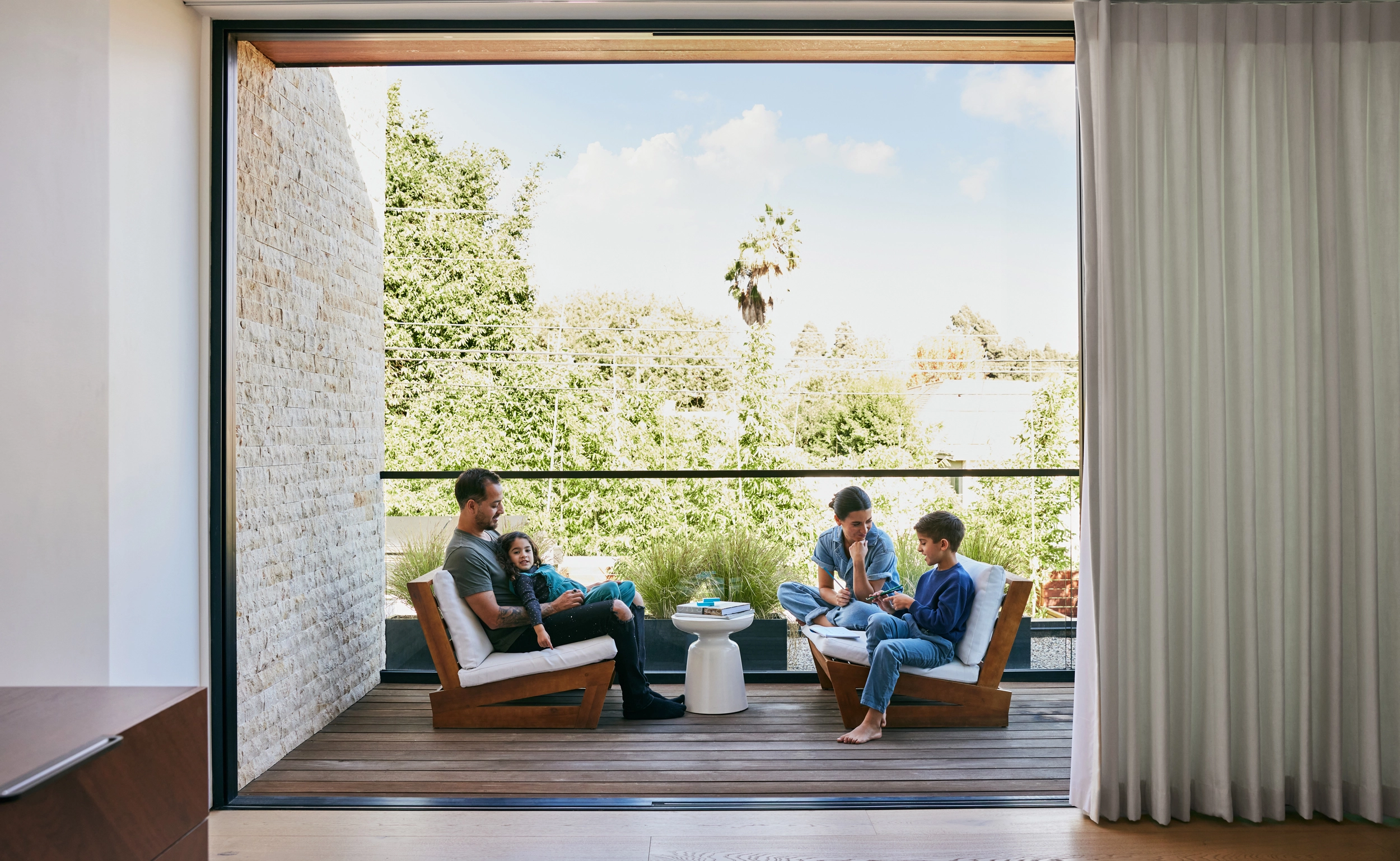 People meeting in living room